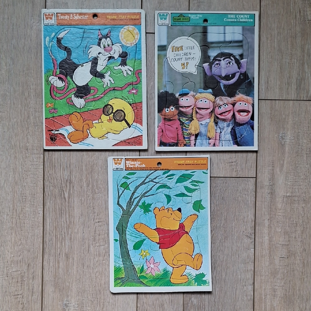 Vintage Whitman Kids Frame-Tray Cardboard Puzzles